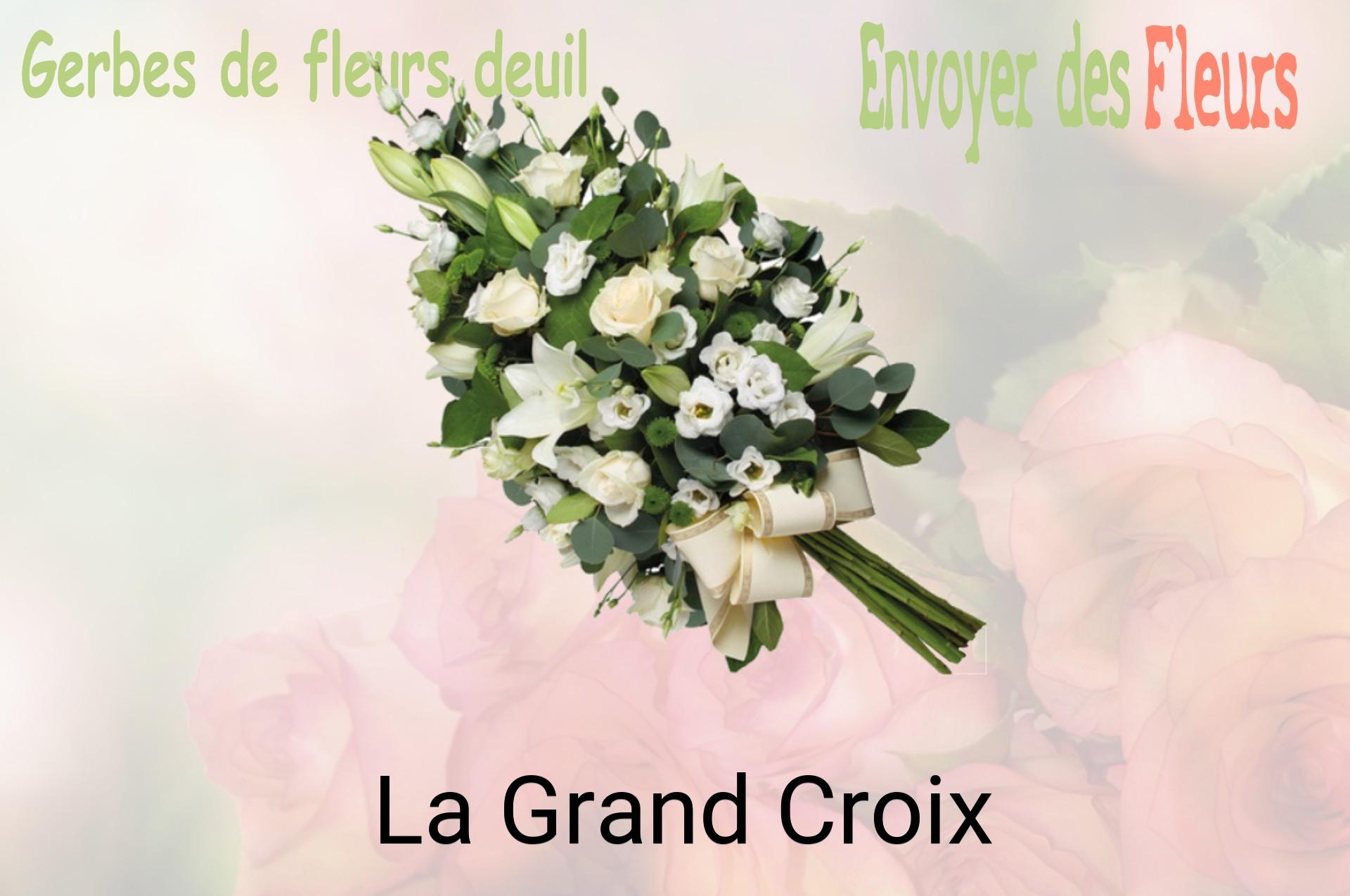 Gerbe de fleurs de deuil livrée à La Grand-Croix